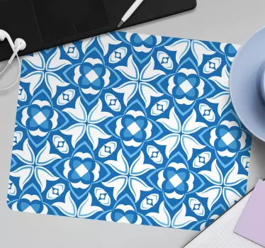 Tapis de souris motif fleuri bleu - TenStickers