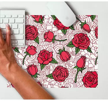 Tapis de souris motif fleurs de rose - TenStickers