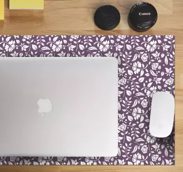 Tapis de souris motif floral blanc - TenStickers