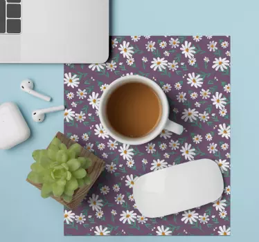Tapis de souris motif fond floral violet - TenStickers