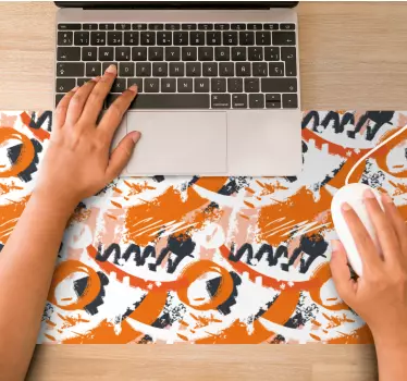 Tapis de souris motif formes abstraites oranges - TenStickers