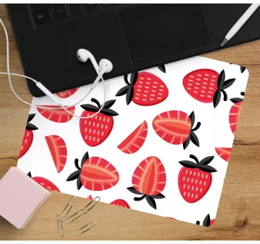 Tapis de souris motif fraise stylisée - TenStickers