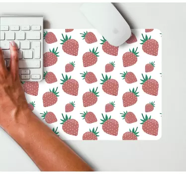 Tapis de souris motif fraises ludiques - TenStickers