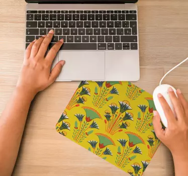 Tapis de souris motif illustration florale vive - TenStickers