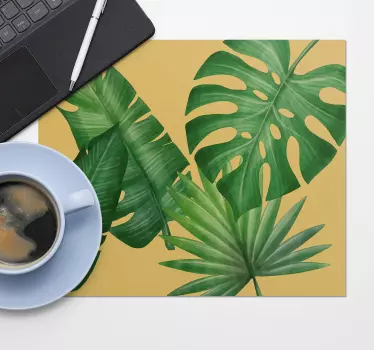 Tapis de souris motif dessin de feuille tropicale - TenStickers