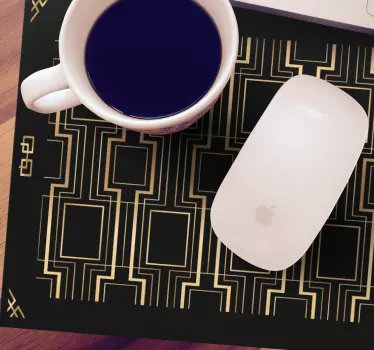 Tapis de souris motif lignes géométriques dorées - TenStickers