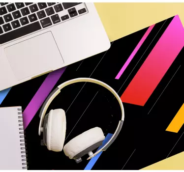 Tapis de souris motif lignes géométriques vibrantes - TenStickers
