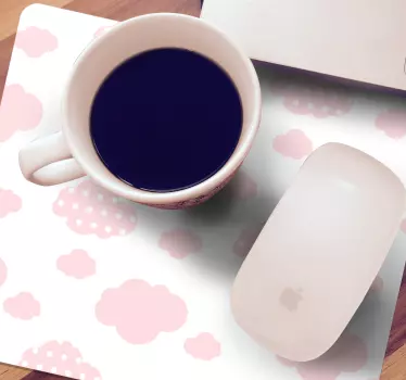 Tapis de souris motif nuages roses doux - TenStickers