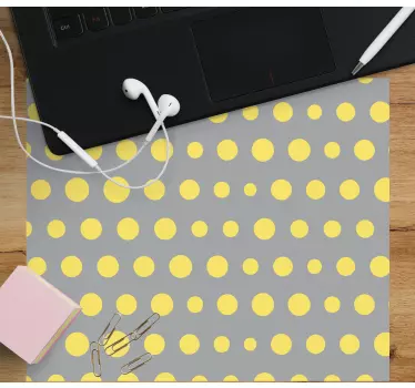 Tapis de souris motif pois jaunes - TenStickers