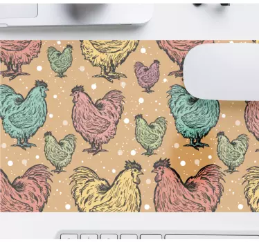 Tapis de souris motif poules colorées - TenStickers