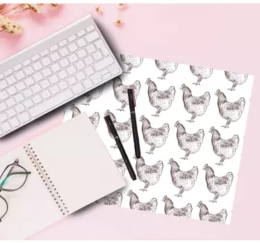 Tapis de souris motif poules répétées - TenStickers