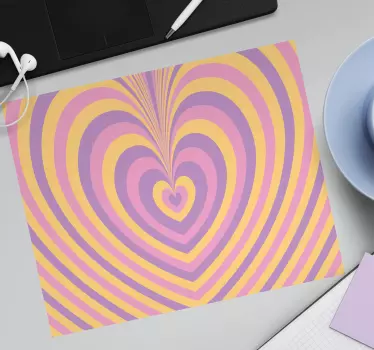 Tapis de souris motif rayures en forme de cœur - TenStickers