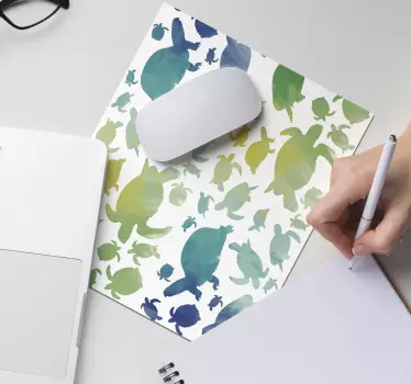 Tapis de souris motif silhouettes de tortues colorées - TenStickers