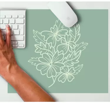 Tapis de souris motif symbole de feuille florale - TenStickers