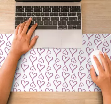 Tapis de souris motif texture à motifs cœurs - TenStickers