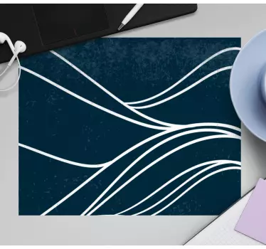 Tapis de souris motif vagues blanches élégantes - TenStickers