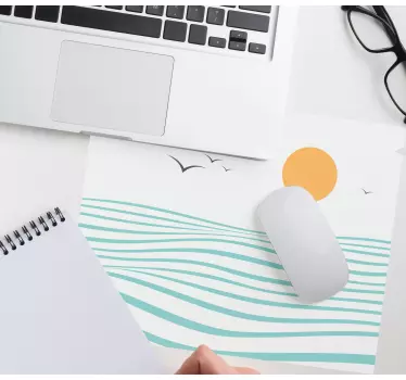 Tapis de souris motif vagues de plage ensoleillées - TenStickers