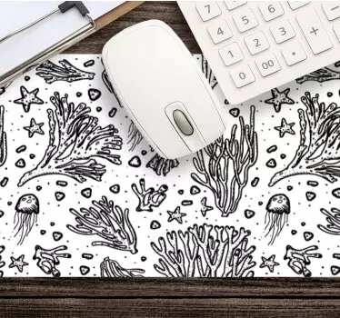 Tapis de souris motif vie marine corallienne - TenStickers