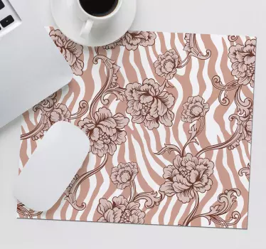 Tapis de souris motif zèbre floral - TenStickers