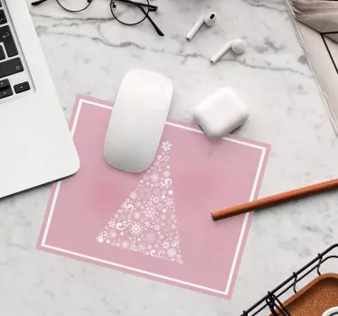 Tapis de souris noël arbre de flocons élégants - TenStickers
