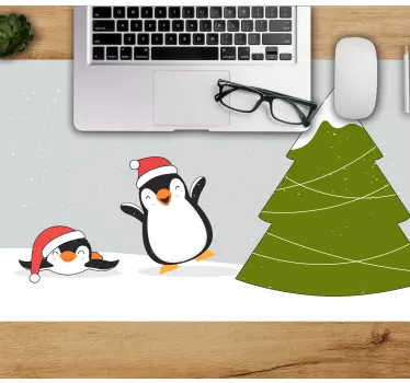 Tapis de souris noël célébration des pingouins festifs - TenStickers