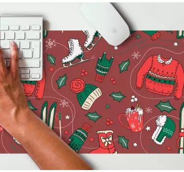 Tapis de souris noël Éléments d'hiver festifs - TenStickers