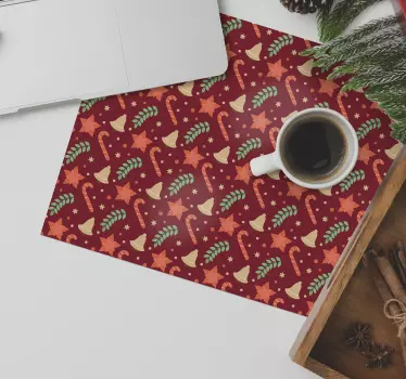 Tapis de souris noël Étoiles et cloches festives - TenStickers