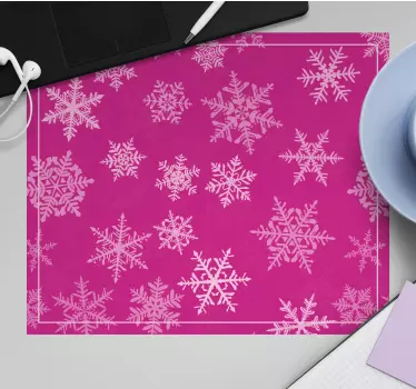 Tapis de souris noël fond à motifs flocons de neige - TenStickers