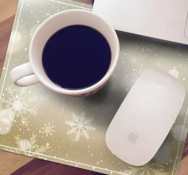 Tapis de souris noël fond de flocon de neige - TenStickers