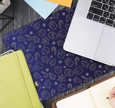 Tapis de souris noël icônes festives des fêtes - TenStickers