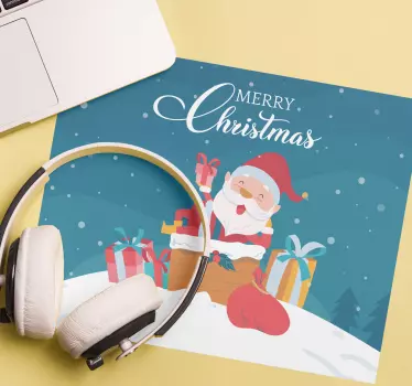 Tapis de souris noël joie de santa claus - TenStickers