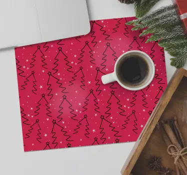 Tapis de souris noël motif arbre fantaisiste - TenStickers