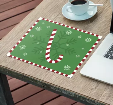 Tapis de souris noël motif canne à sucre - TenStickers