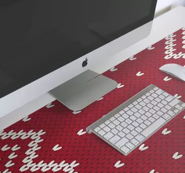 Tapis de souris noël motif cœurs rouges - TenStickers
