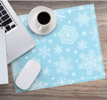 Tapis de souris noël motif flocons de neige - TenStickers