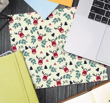 Tapis de souris noël motif joyeux renne - TenStickers