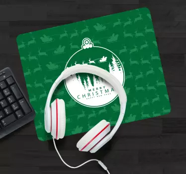 Tapis de souris noël ornement vert festif - TenStickers