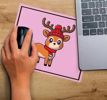 Tapis de souris noël personnage renne mignon - TenStickers