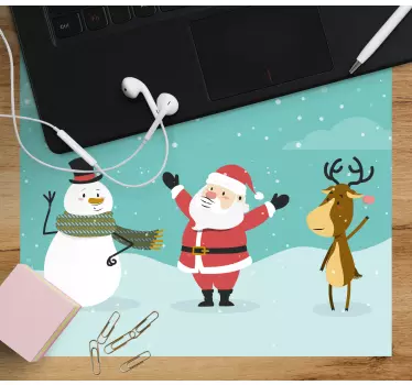 Tapis de souris noël personnages d'hiver joyeux - TenStickers