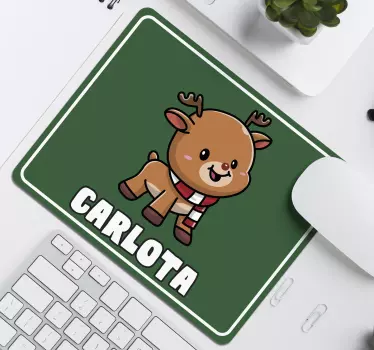 Tapis de souris noël renne de dessin animé mignon - TenStickers