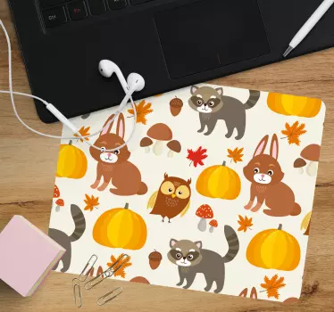 Tapis de souris original animaux d'automne mignons - TenStickers
