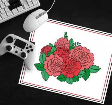 Tapis de souris original arrangement floral audacieux - TenStickers