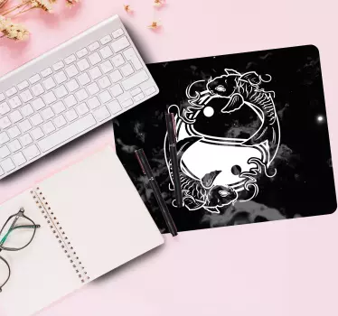 Tapis de souris original art des poissons yin yang - TenStickers