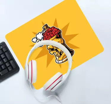 Tapis de souris original boisson cerveau crâne - TenStickers