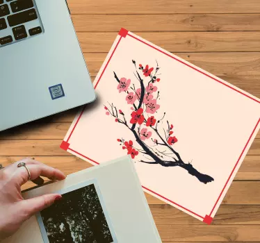 Tapis de souris original branche de cerisier en fleurs - TenStickers