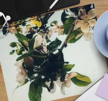 Tapis de souris original branche de pommier en fleurs - TenStickers