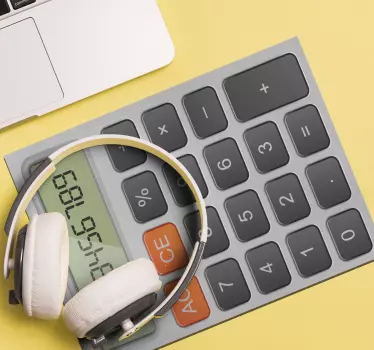 Tapis de souris original calculatrice avec écouteurs - TenStickers