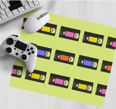 Tapis de souris original cassettes colorées répétées - TenStickers