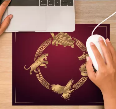 Tapis de souris original cercle d'animaux mythiques - TenStickers