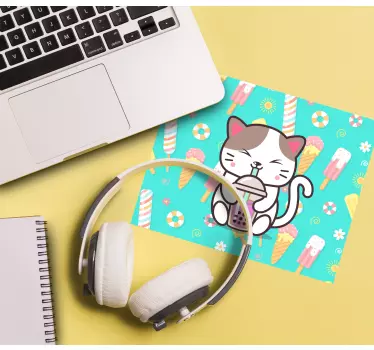 Tapis de souris original chat appréciant la boisson - TenStickers